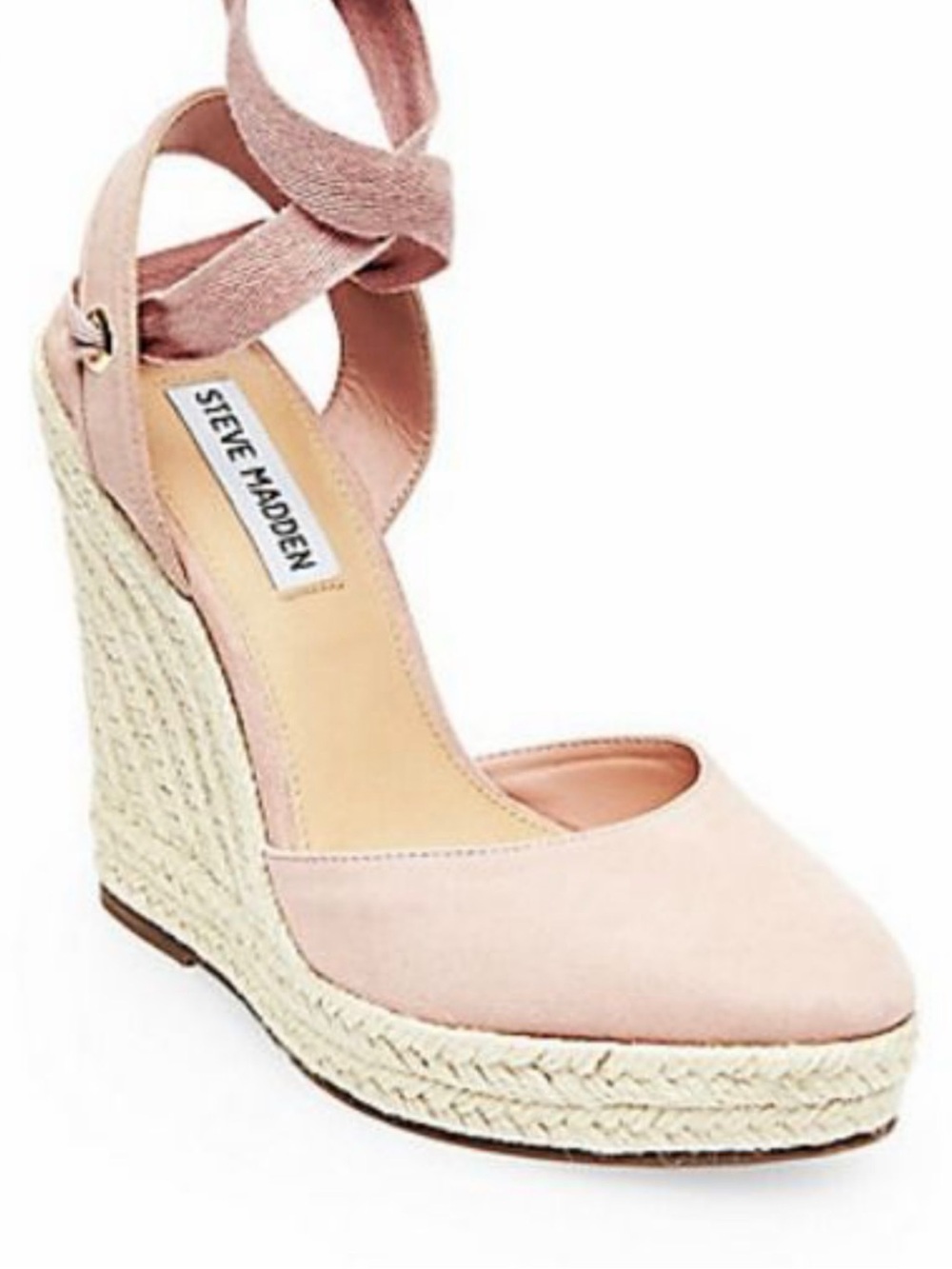 Steve Madden Blush Barre Espadrille Ankle Tie Wedge Sandals - Picture 1 of 8